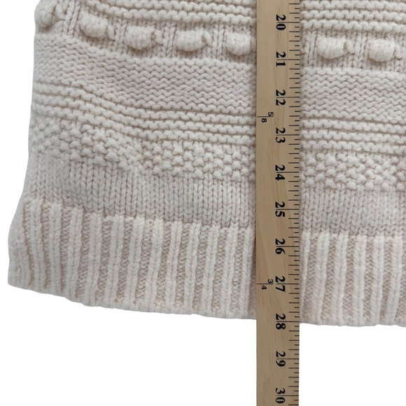 Lou & Grey Mock Neck Sweater Large Cream Ivory Chunky Knit Bauble Casual Norm - Picture 6 of 6
